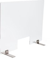 MILO Kantoorscherm 4mm - Tavelvoet RVS Grijs Satin