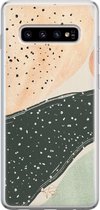 Samsung Galaxy S10 siliconen hoesje - Abstract peach - Soft Case Telefoonhoesje - Multi - Print