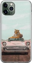 iPhone 11 Pro hoesje - Chill tijger - Soft Case Telefoonhoesje - Print - Multi