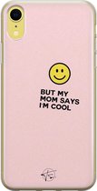 iPhone XR hoesje - I'm cool quote - Soft Case Telefoonhoesje - Tekst - Roze