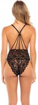 Kanten Body Met Sexy Achterkant - Zwart - S/M - Zwart - Sexy Lingerie & Kleding - Lingerie Dames -  Dames Lingerie - Body