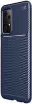 Samsung Galaxy A52 / A52S Hoesje Siliconen Carbon TPU Back Cover Blauw