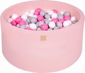 Ronde Ballenbak set incl 300 ballen 90x40cm - Licht Roze: Grijs, Wit, Licht Roze