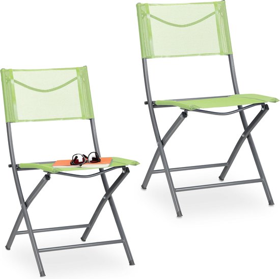 relaxdays chaise de jardin lot de 2 - chaises de camping pliantes - chaise  pliante en... | bol