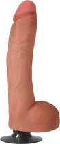 10 Inch Vibrating Dong with Balls - Flesh