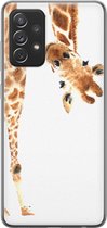 Samsung Galaxy A72 hoesje siliconen - Giraffe - Soft Case Telefoonhoesje - Tekst - Grijs