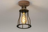 Lumidora Plafondlamp 73494 - E27 - Zwart - Bruin - Messing - Metaal - ⌀ 15 cm