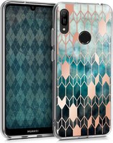 kwmobile telefoonhoesje voor Huawei Y6 (2019) - Hoesje voor smartphone in blauw / roségoud - Glory design