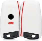 kwmobile autosleutel hoesje voor BMW 3-knops draadloze autosleutel (alleen Keyless Go) - Autosleutel behuizing in wit / rood