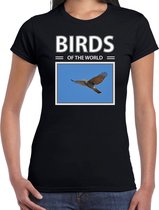 Dieren foto t-shirt Havik - zwart - dames - birds of the world - cadeau shirt Havik roofvogels liefhebber 2XL