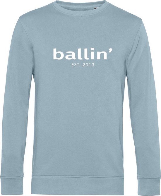 Heren Sweaters met Ballin Est. 2013 Basic Sweater Print - Blauw - Maat L
