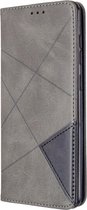 Samsung Galaxy A31 Hoesje - Mobigear - Rhombus Slim Serie - Kunstlederen Bookcase - Grijs - Hoesje Geschikt Voor Samsung Galaxy A31