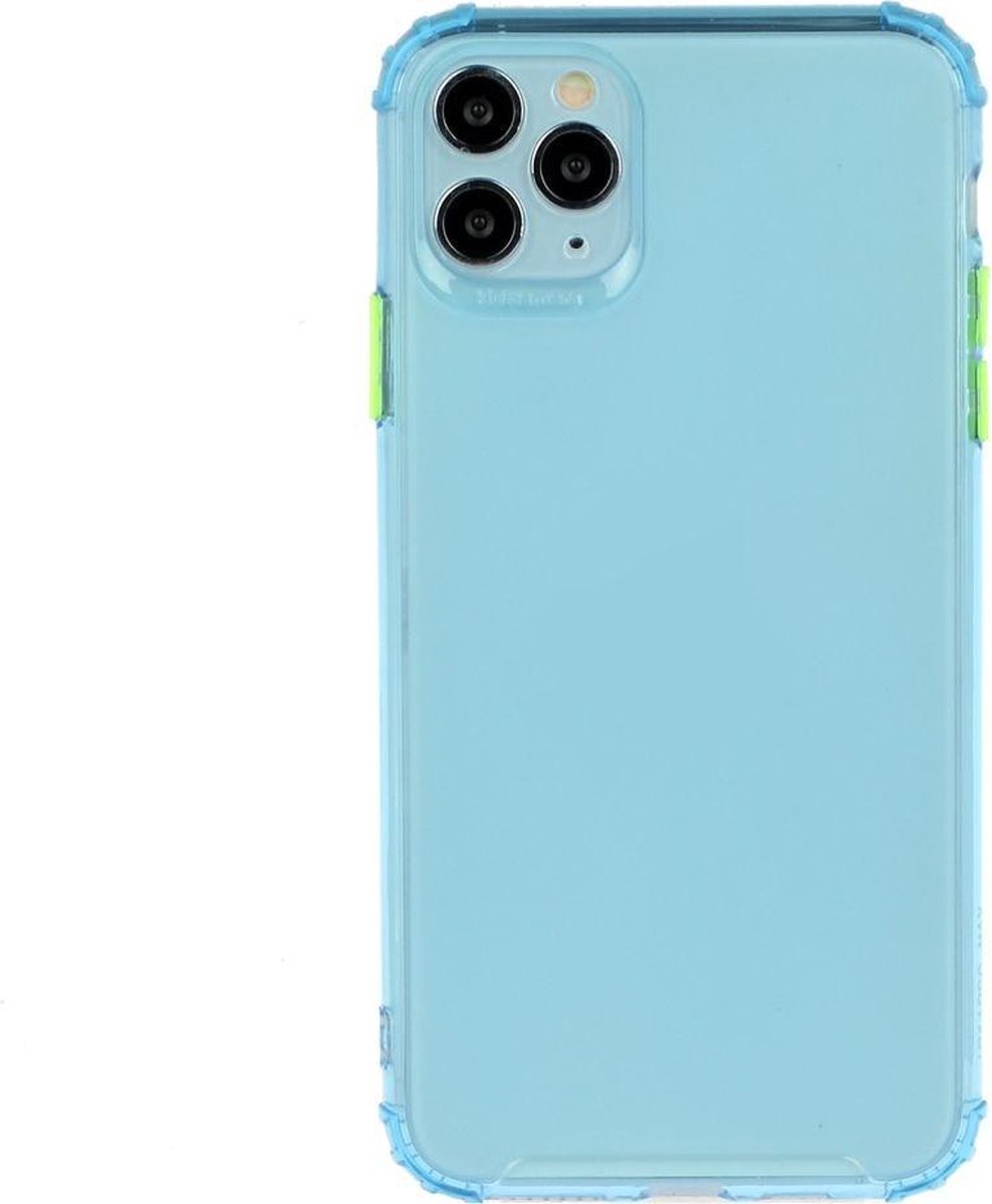 Mobigear Hoesje geschikt voor Apple iPhone 12 Pro Max Telefoonhoesje Flexibel TPU | Mobigear Cushion Backcover Shockproof | Schokbestendig iPhone 12 Pro Max Telefoonhoesje | Anti Shock Proof - Blauw