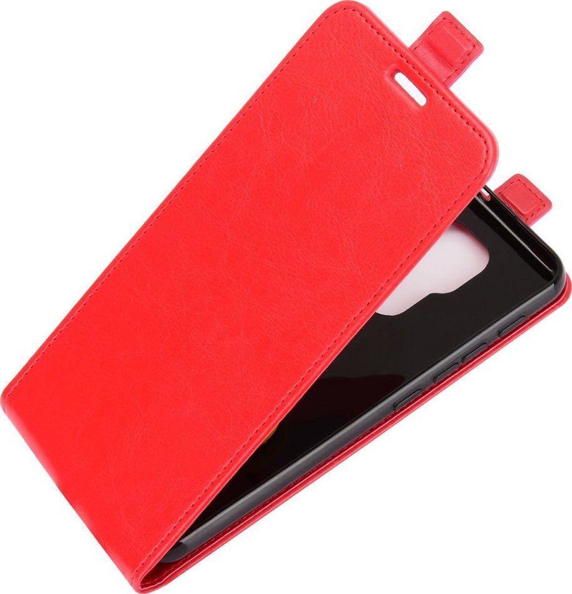 Mobigear Telefoonhoesje geschikt voor Motorola Moto G9 Play Hoesje | Mobigear Flipcase | Pasjeshouder voor 1 Pasje | Telefoonhoesje voor Pinpas / OV Kaart / Rijbewijs - Rood