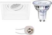 PHILIPS - LED Spot Set - SceneSwitch 827 36D - Proma Domy Pro - GU10 Fitting - Dimbaar - Inbouw Vierkant - Mat Wit - 1.5W-5W - Warm Wit 2200K-2700K - Verdiept - Kantelbaar - 105mm