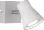 LED Wandspot - Torna Antyna - GU10 Fitting - 3W - Warm Wit 3000K - Rond - Beton Look - Aluminium