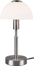 LED Tafellamp - Tafelverlichting - Torna Dans - E14 Fitting - Rond - Mat Nikkel - Aluminium