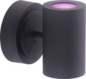 LED Wandlamp WiZ - Smart LED - Torna Sanca - 6W - Aanpasbare Kleur - 2-lichts - Rechthoek - Mat Zwart - Aluminium