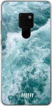 Huawei Mate 20 Hoesje Transparant TPU Case - Whitecap Waves #ffffff