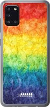 Samsung Galaxy A31 Hoesje Transparant TPU Case - Rainbow Veins #ffffff