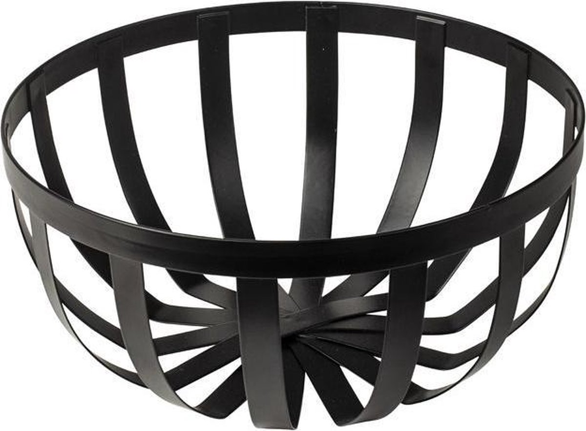 Gusta - Fruitschaal - Zwart - Metaal - Industrieel - Opbergmand - ø25cm