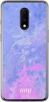 OnePlus 7 Hoesje Transparant TPU Case - Purple and Pink Water #ffffff