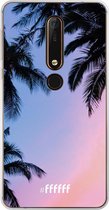 Nokia X6 (2018) Hoesje Transparant TPU Case - Sunset Palms #ffffff