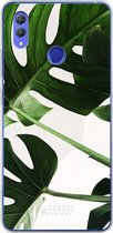 Honor Note 10 Hoesje Transparant TPU Case - Tropical Plants #ffffff