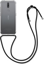 kwmobile telefoonhoesje compatibel met Nokia 2.4 - Hoesje met koord - Back cover in transparant