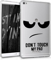 kwmobile hoes voor Huawei MediaPad M2 8.0 - siliconen beschermhoes voor tablet - Don't Touch My Pad design - zwart / transparant