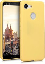 kwmobile telefoonhoesje voor Google Pixel 3 - Hoesje voor smartphone - Back cover in mat geel