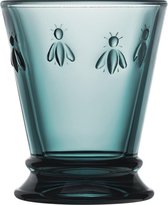La Rochère Bee - waterglas - bijtjes - blauw - handgeblazen - H 4 cm