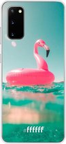 Samsung Galaxy S20 Hoesje Transparant TPU Case - Flamingo Floaty #ffffff