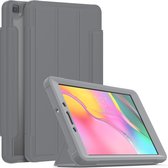 Étui Samsung Galaxy Tab A 8.0 2019 - Étui à livres à trois volets avec coque arrière transparente et porte-crayons - Grijs