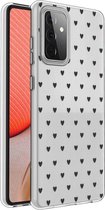 iMoshion Design voor de Samsung Galaxy A72 hoesje - Hartjes - Zwart