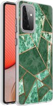 iMoshion Design voor de Samsung Galaxy A72 hoesje - Grafisch Koper - Groen / Goud
