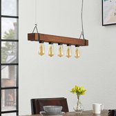 Lindby - Hanglamp - 5 lichts - hout, metaal - E27 - bruin,