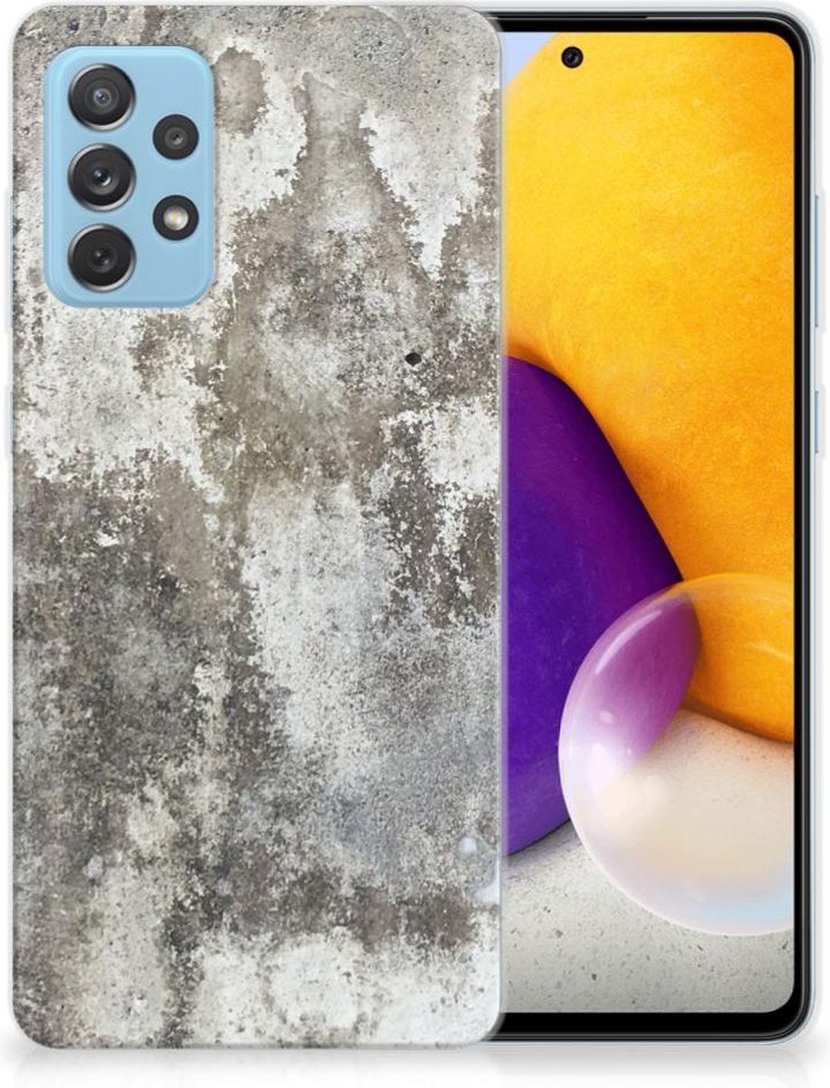 Samsung Galaxy A72 TPU Siliconen Hoesje Beton Print