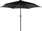 909 Outdoor - Kantelende Parasol - ⌀ 300 cm - Staal en Polyester - Zwarte - met Zwengel - Waterbestendig - Stok: ⌀ 3,8 cm