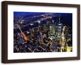 Foto in frame ,  Avond in New York ,120x80cm , Multikleur , wanddecoratie
