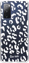 Casetastic Samsung Galaxy S20 FE 4G/5G Hoesje - Softcover Hoesje met Design - Leopard Print White Print