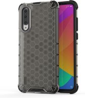 Voor Xiaomi Mi CC9e / A3 Shockproof Honeycomb PC + TPU Case (zwart)