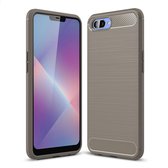 Brushed Texture Carbon Fibre Shockproof TPU Case voor OPPO A5 (Grijs)