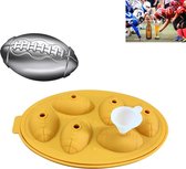 Rugby Vorm 3D Ijsblokje Vorm Maker Bar Party Siliconen Dienbladen Chocolade Vorm Keuken Tool (geel)