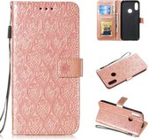 Geperst Printing Rattan Flower Pattern Horizontal Flip PU Leather Case for Huawei Y6 2019 / Honor 8A, with Holder & Card Slots & Wallet & Photo Frame (Rose Gold)