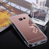 Voor Galaxy J7 (2017) (Amerikaanse versie) Acryl + TPU Galvaniseren Spiegel Beschermende achterkant van de behuizing (rose goud)