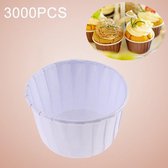 3000 PCs ronde laminering Cake Cup vormpjes chocolade Cupcake Liner bak Cup, grootte: 5 x 3,8 x 3 cm (wit)