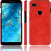 Shockproof Litchi Texture PC + PU Case voor Google Pixel 3 Lite XL (rood)