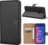 Horizontale Flip Leather Case voor Huawei Honor V20, met magnetische gesp & houder & kaartsleuven & portemonnee (zwart)