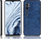 Voor Xiaomi Mi Note 10 / Note10 Pro / CC9 Pro Schokbestendig Naaien Koe Patroon Skin PC + PU + TPU Case (Blauw)